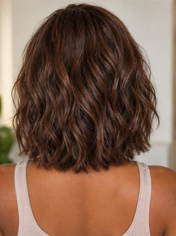 Pixie Cut Wavy Short Human Hair Wig Bob Wig