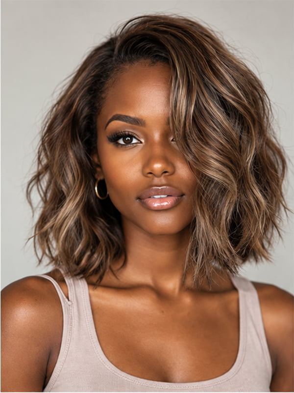 Pixie Cut Wavy Short Human Hair Wig Bob Wig
