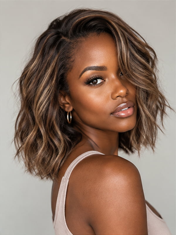 Pixie Cut Wavy Short Human Hair Wig Bob Wig