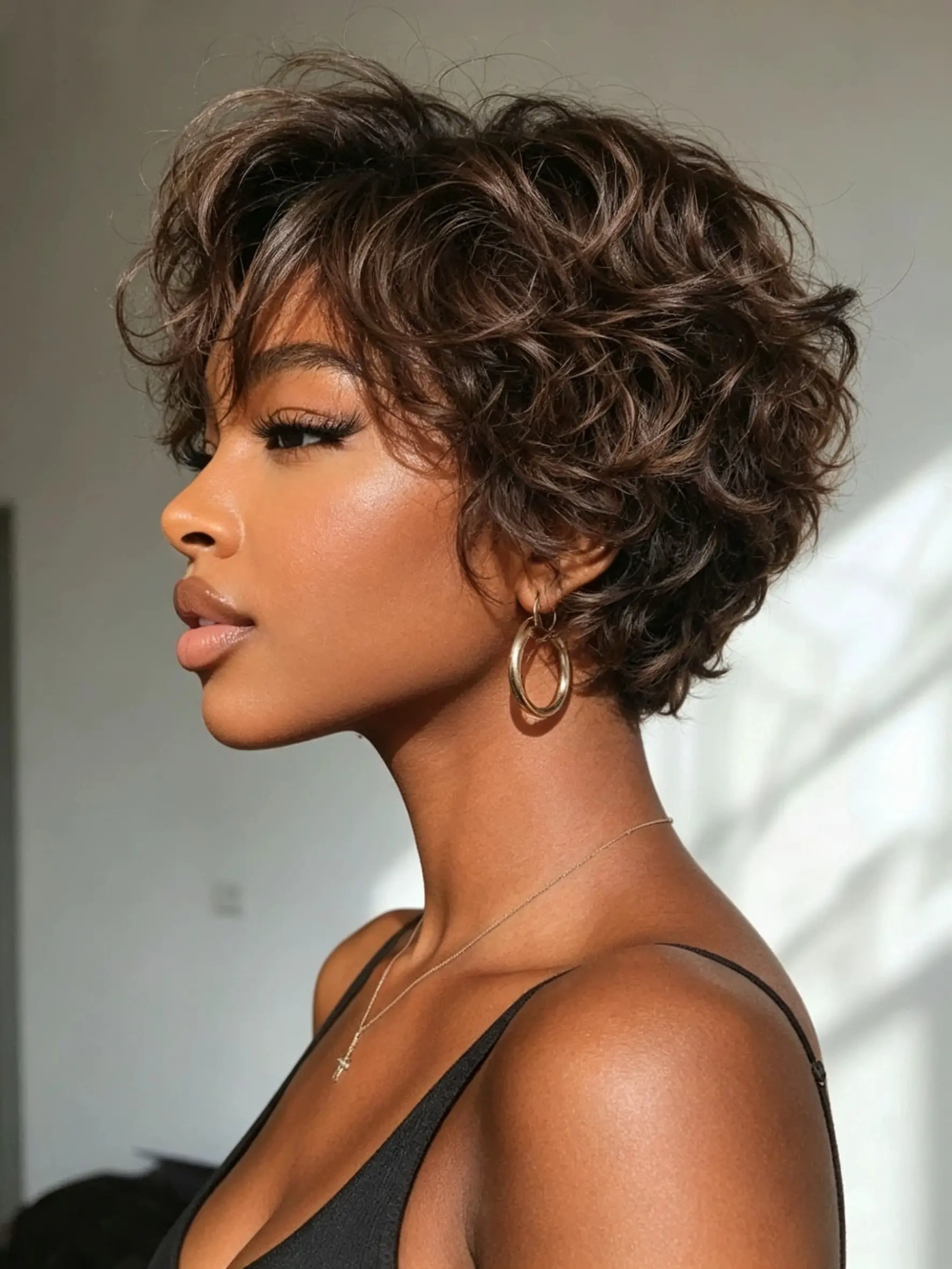 Pixie Cut Wavy Wigs Wear and Go Human Hair Wigs for Black Women