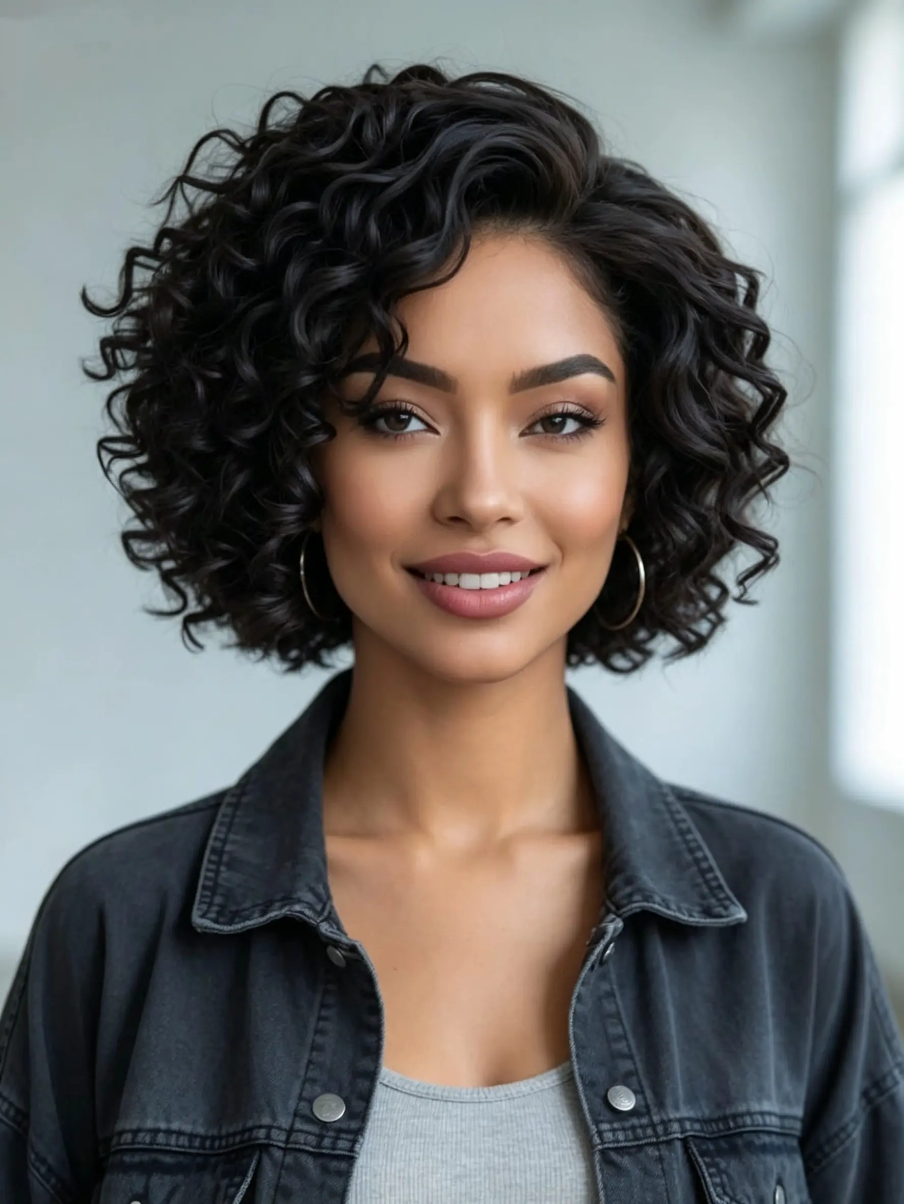 Ready to Wear Short Curly Wig Light Weight Human Hair Wigs