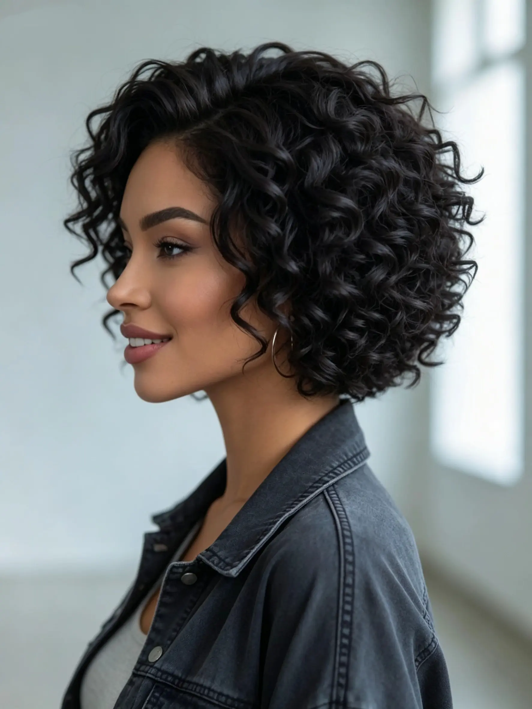 Ready to Wear Short Curly Wig Light Weight Human Hair Wigs