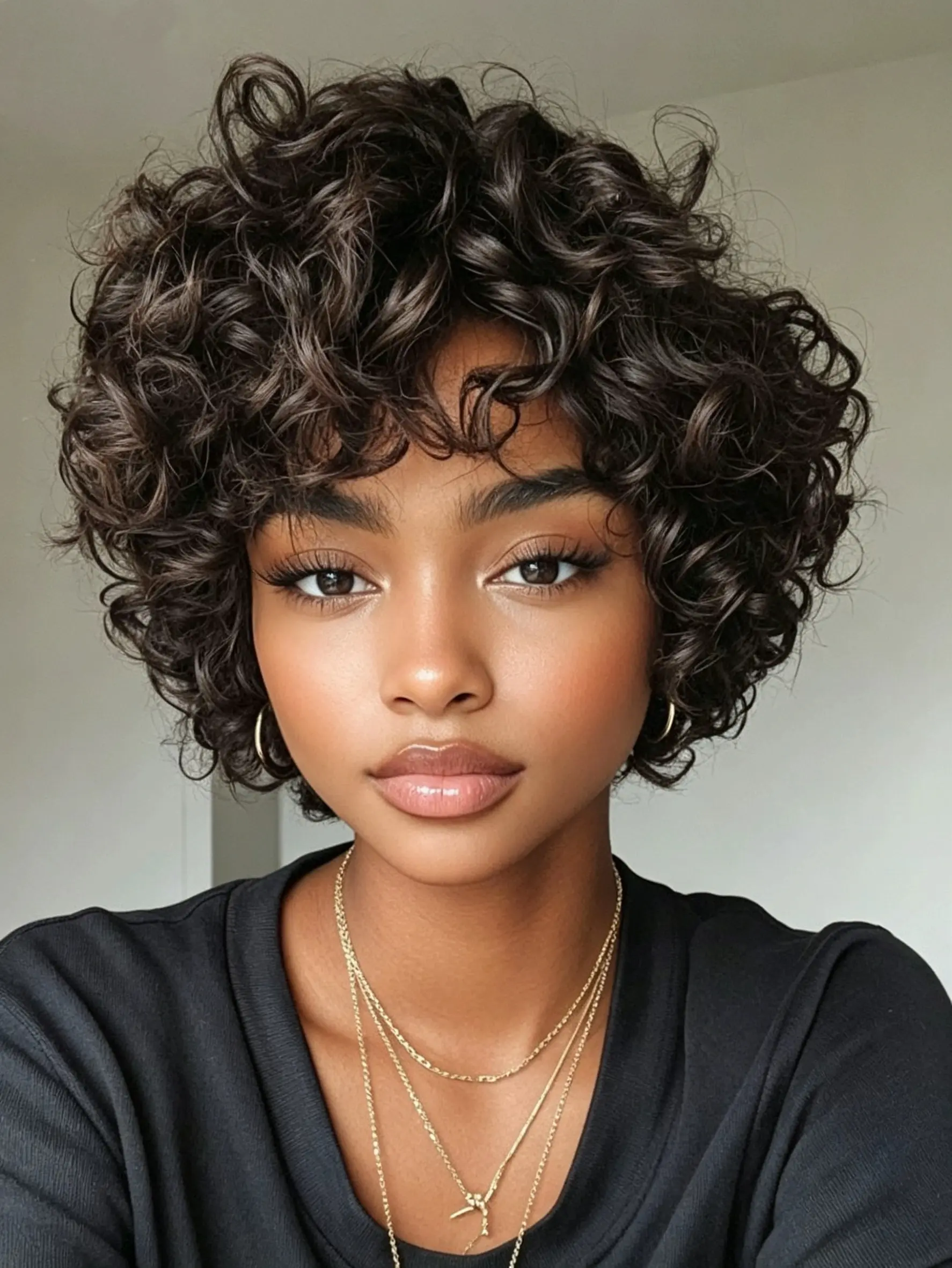 Ready to Wear Wig Pixie Cut Short Curly Wig Machine Made Human Hair Wigs