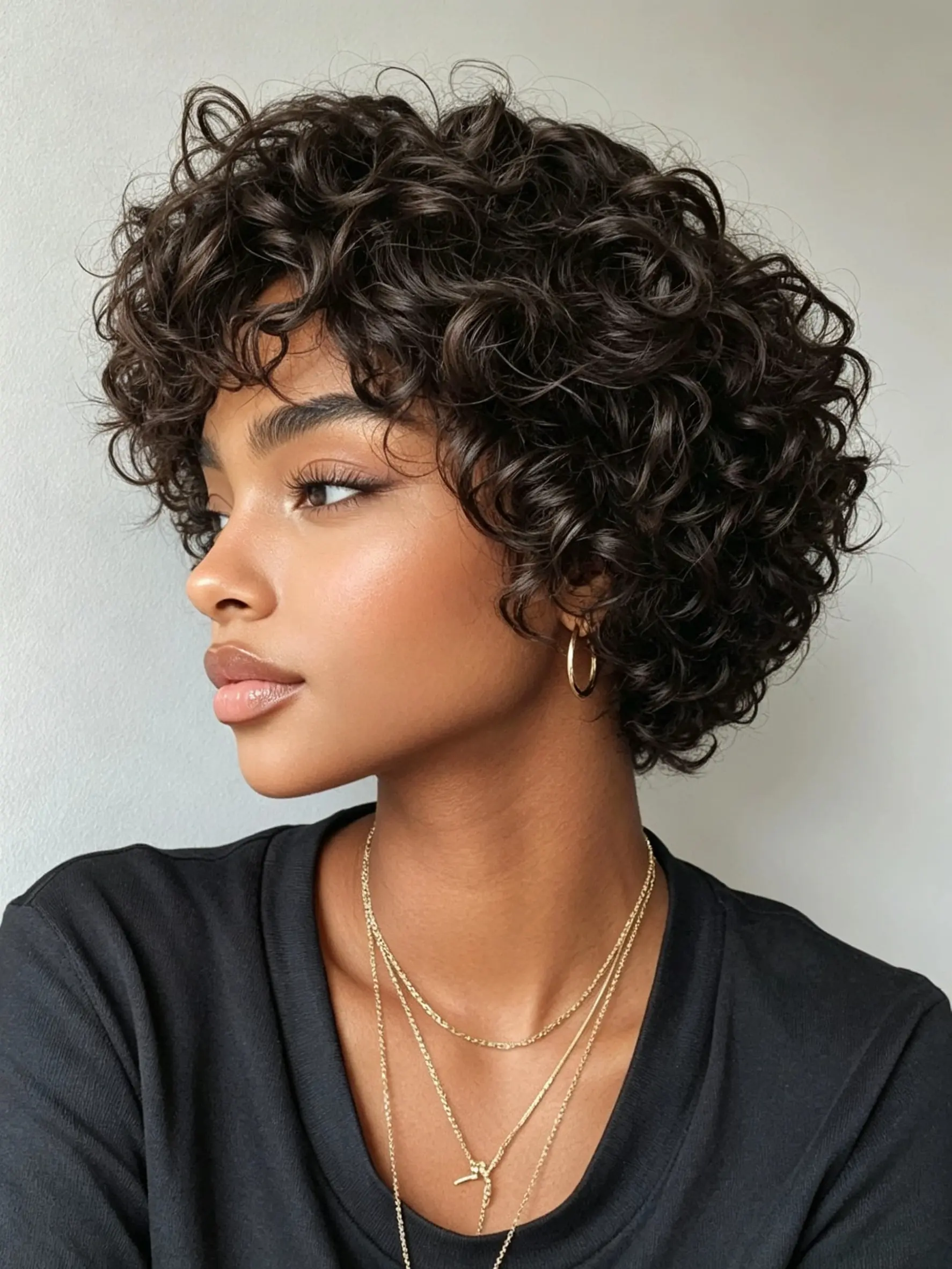 Ready to Wear Wig Pixie Cut Short Curly Wig Machine Made Human Hair Wigs