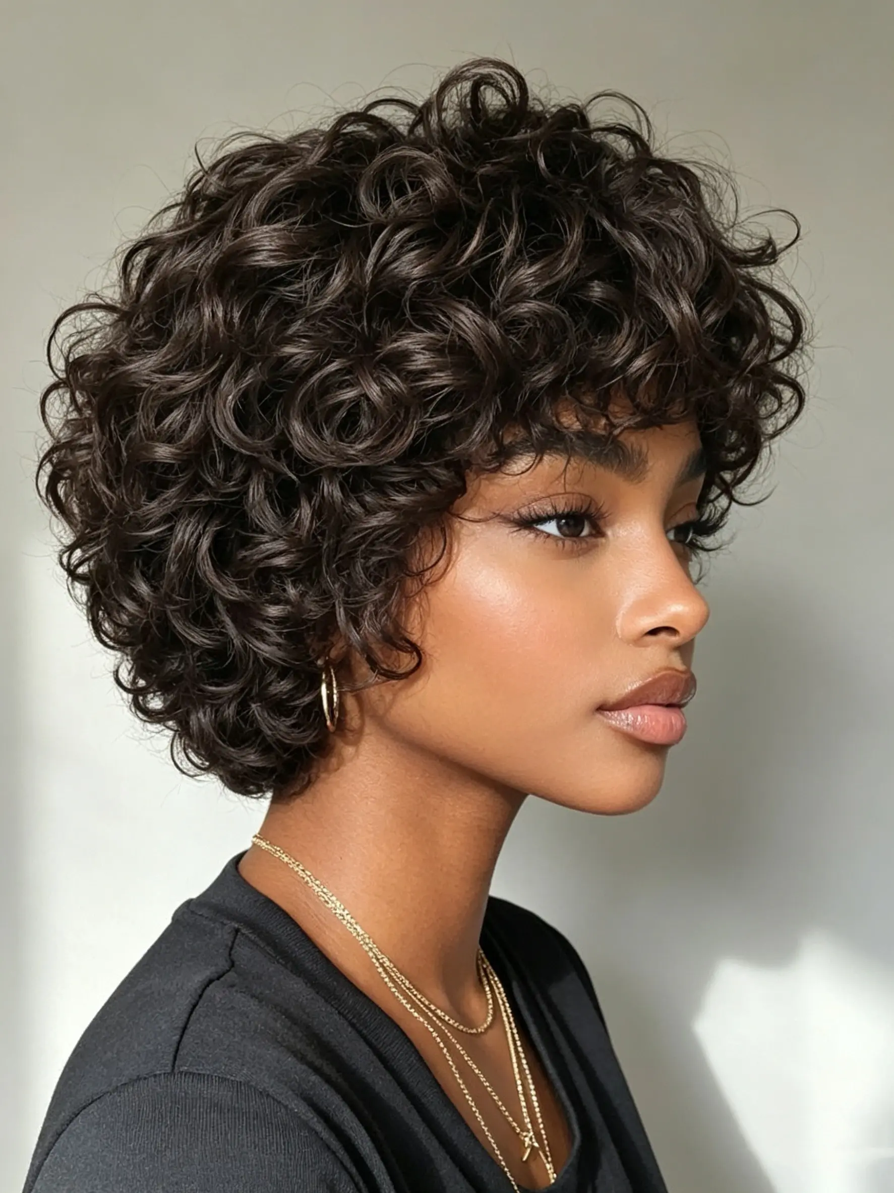 Ready to Wear Wig Pixie Cut Short Curly Wig Machine Made Human Hair Wigs