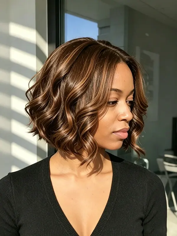 Ready to Wear Wigs Glueless Highlight Wavy Short Wigs for Black Women