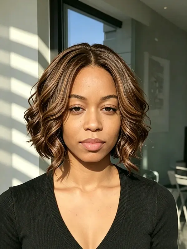 Ready to Wear Wigs Glueless Highlight Wavy Short Wigs for Black Women