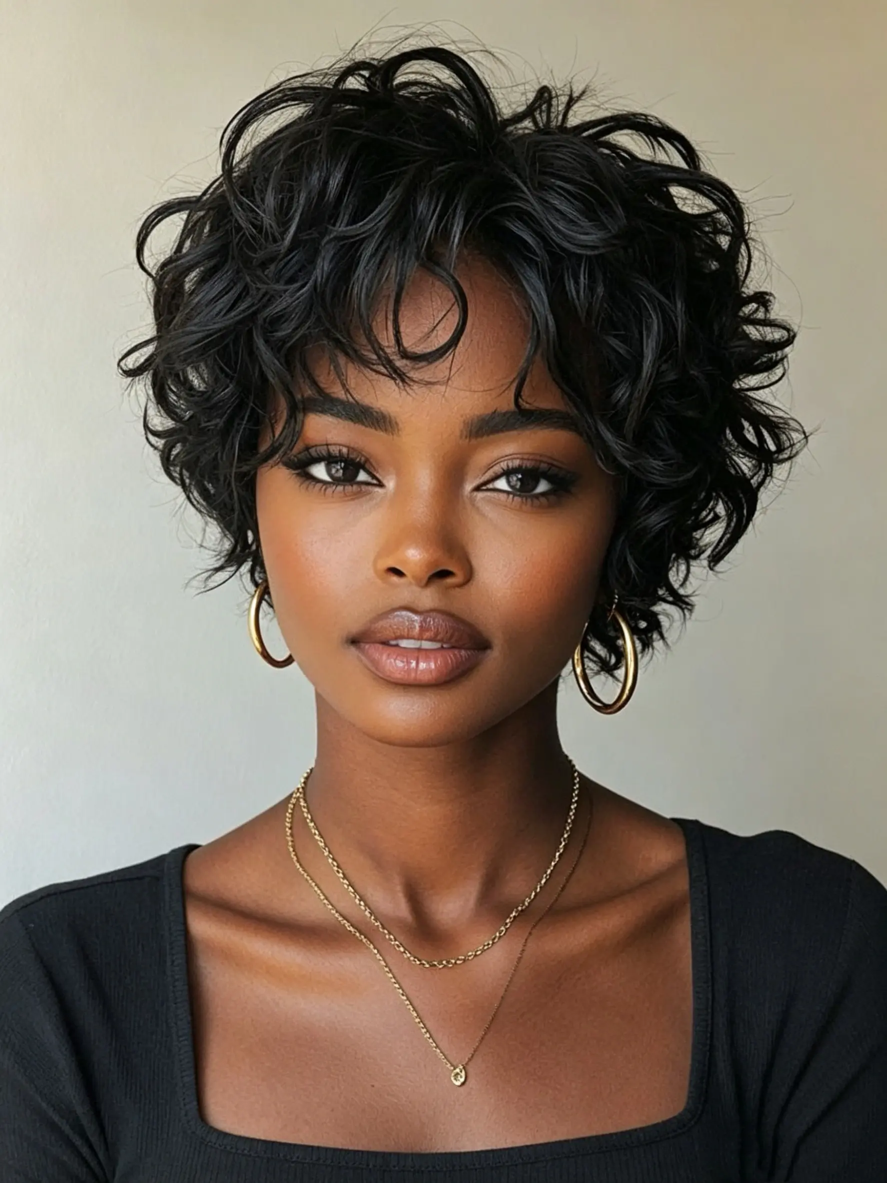 Throw On Wigs Pixie Cut Glueless Curly Wig Pre Plucked for Black Women