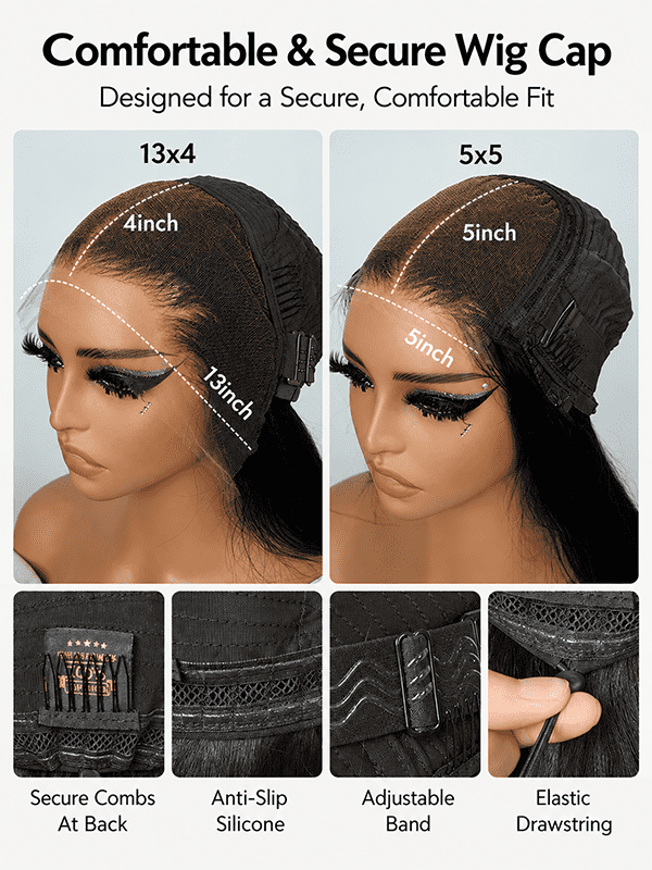 Wear and Go Silky Straight Wig Shoulder Length Natural Black Human Hair Wig