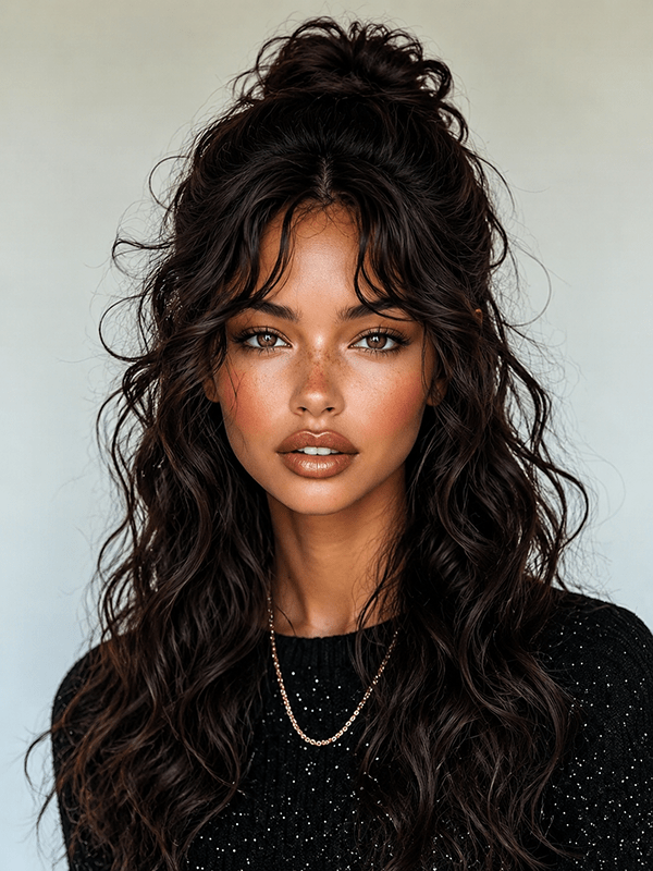 Verawig Wear and Go Beach Curly Human Hair Wigs Beginner Friendly Hair