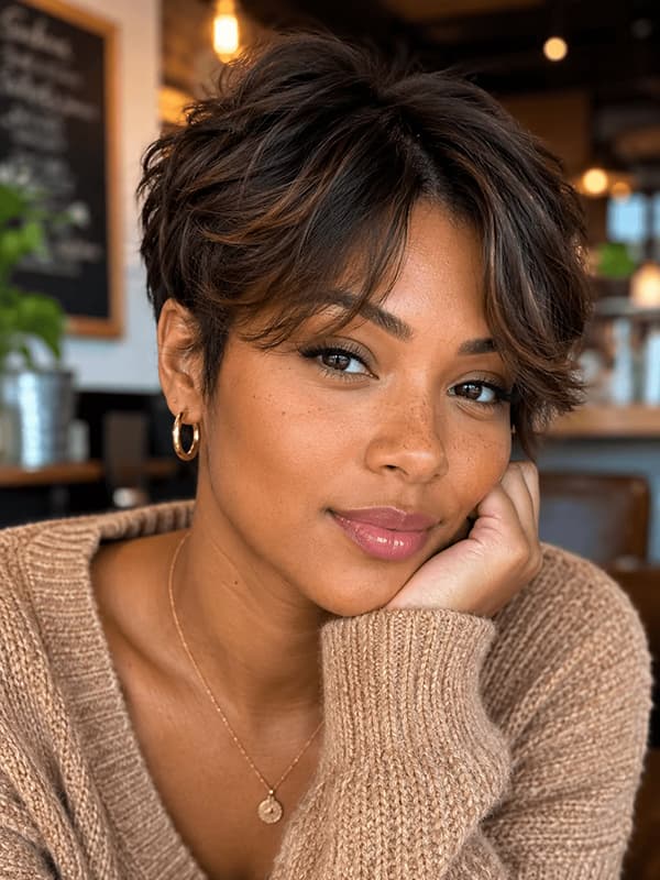 Wear and Go Bob Wig Highlighted Pixie Cut Wig Human Hair