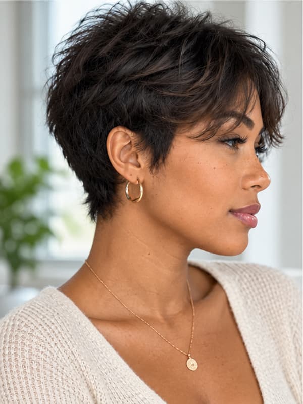 Wear and Go Bob Wig Highlighted Pixie Cut Wig Human Hair