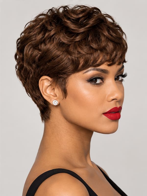 Wear and Go Pixie Cut Short Curly Wigs