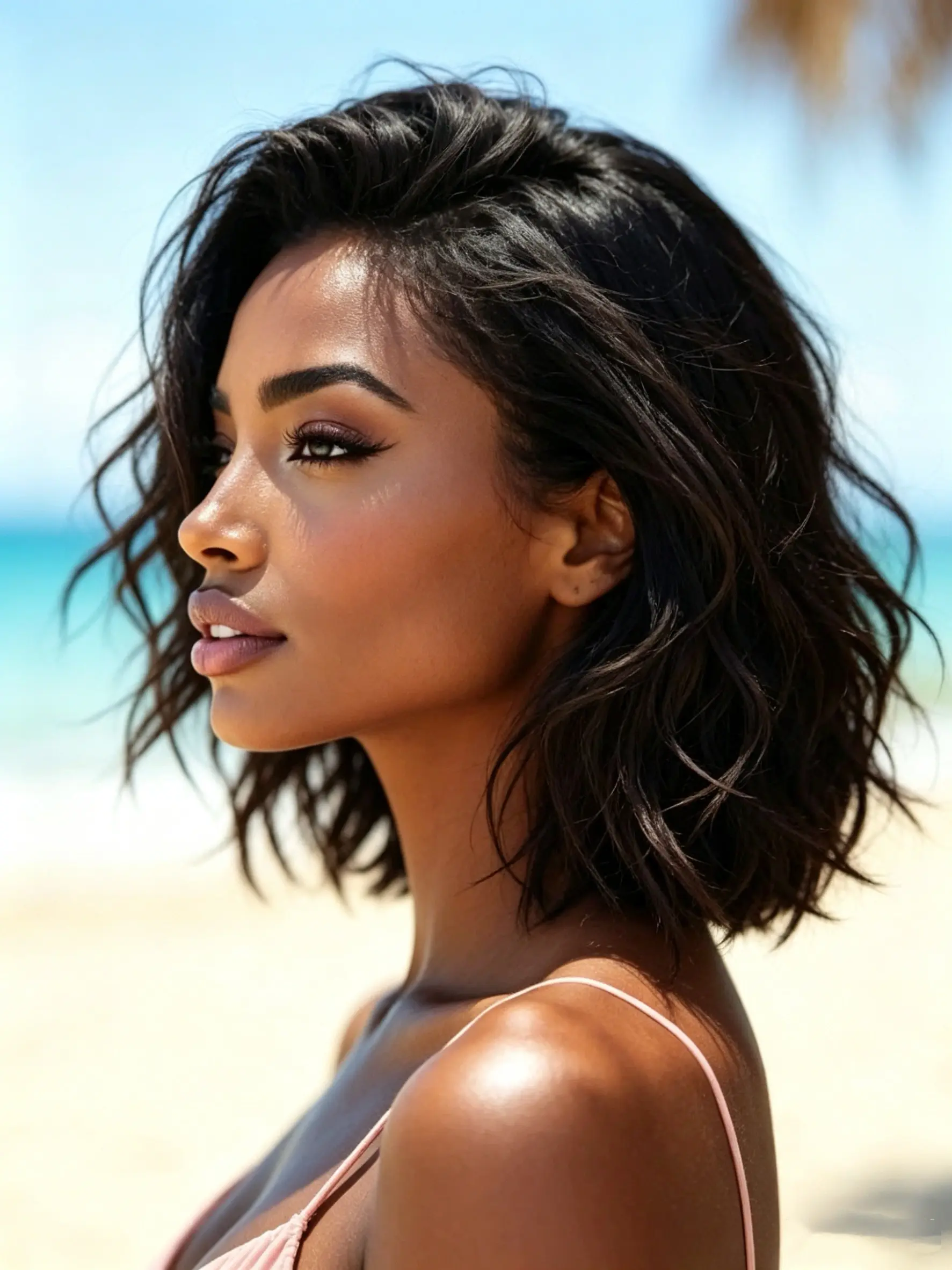 Wear and Go Pixie Cut Wavy Bob Human Hair Wigs