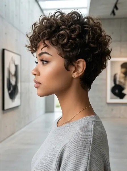 Wear and Go Short Curly Wig Machine Made Human Hair for Black Women
