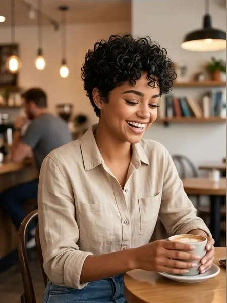 Wear and Go Short Curly Wig Machine Made Human Hair for Black Women