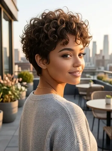 Wear and Go Short Curly Wig Machine Made Human Hair for Black Women