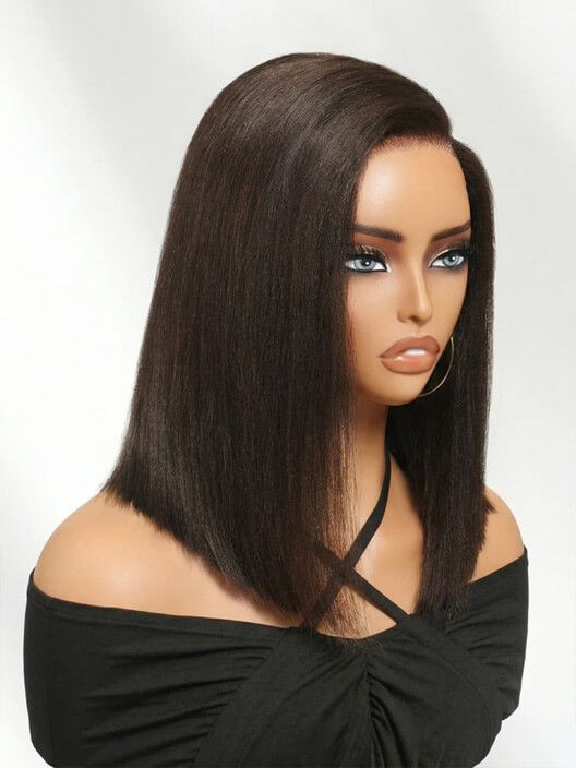Wear and Go Silky Straight Wig Shoulder Length Natural Black Human Hair Wig