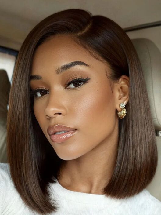 Wear and Go Silky Straight Wig Shoulder Length Natural Black Human Hair Wig
