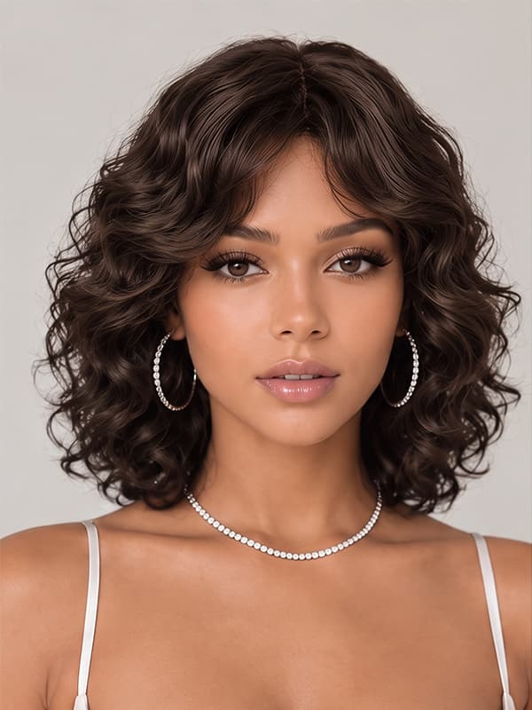 Wear and Go Pixie Cut Curly Bob Wig 5x5 Drawstring Cap Human Hair