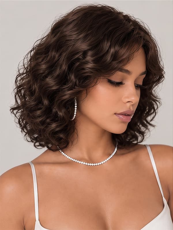 Wear and Go Pixie Cut Curly Bob Wig 5x5 Drawstring Cap Human Hair