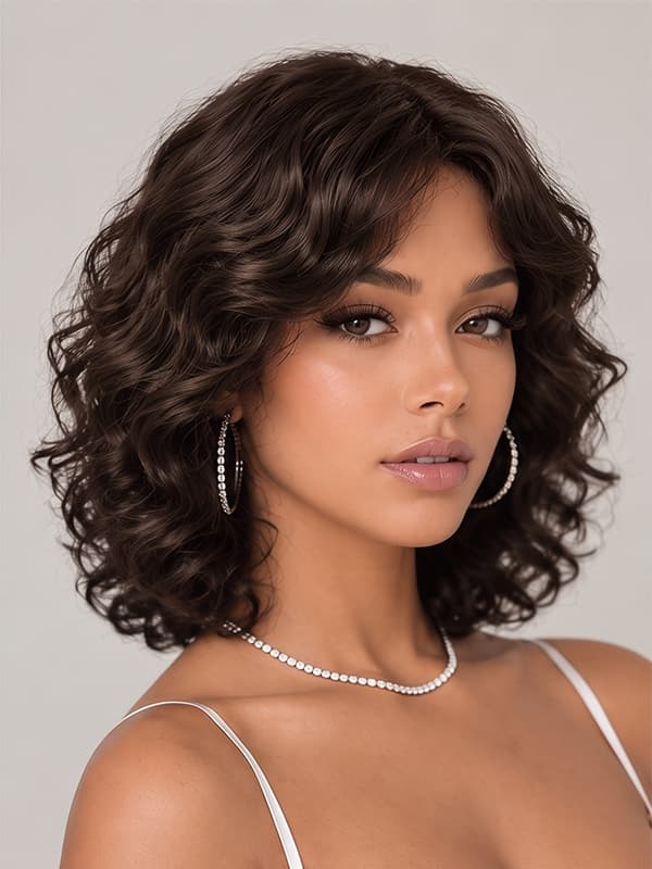 Wear and Go Pixie Cut Curly Bob Wig 5x5 Drawstring Cap Human Hair