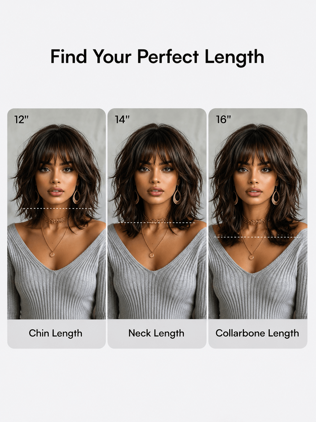 Glueless Body Wave Wig with Bang Layered Shoulder Length Wave Wig