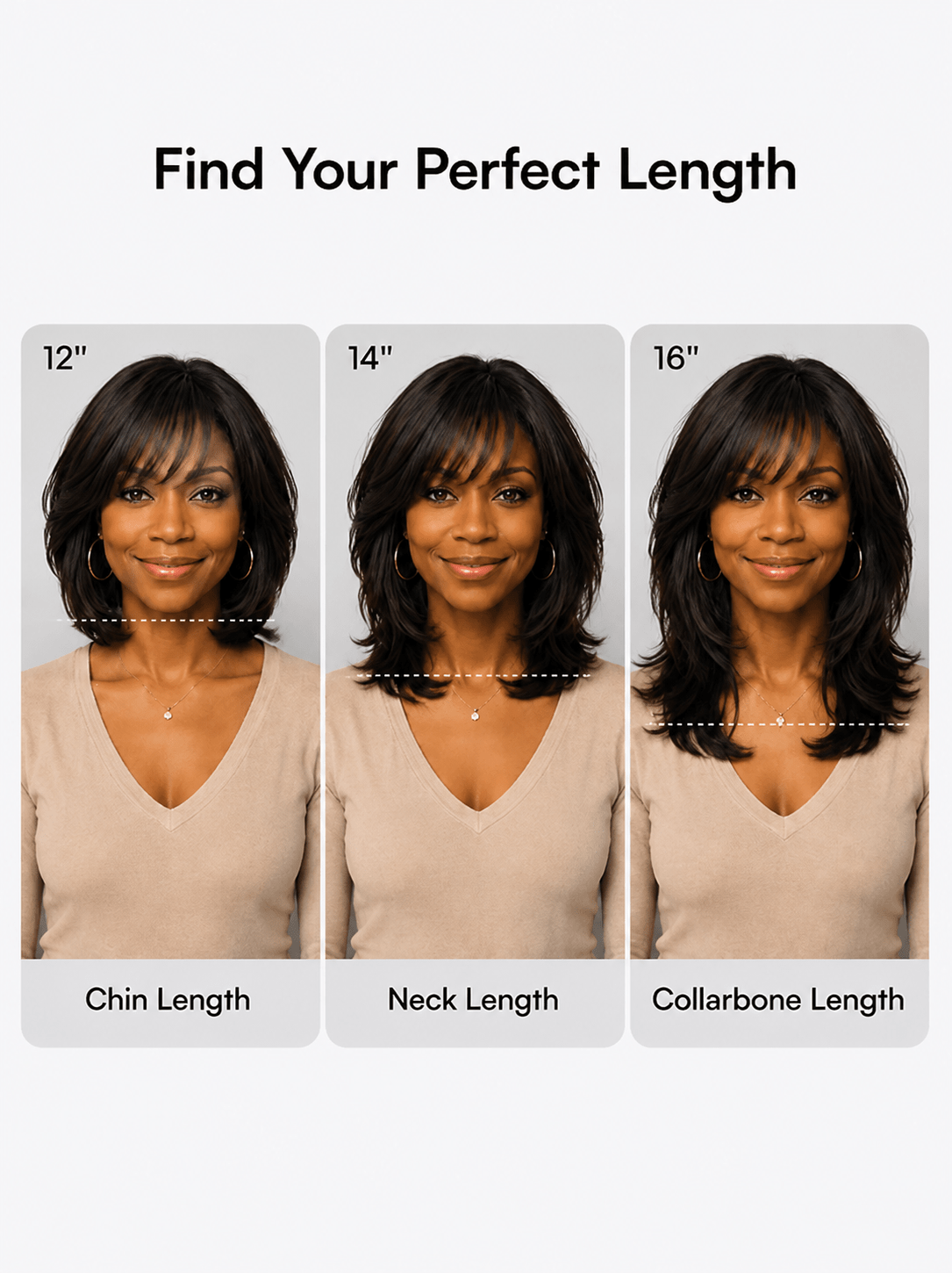 Wear & Go Layered Body Wave Wig With Bangs Drawstring Human Hair Wig