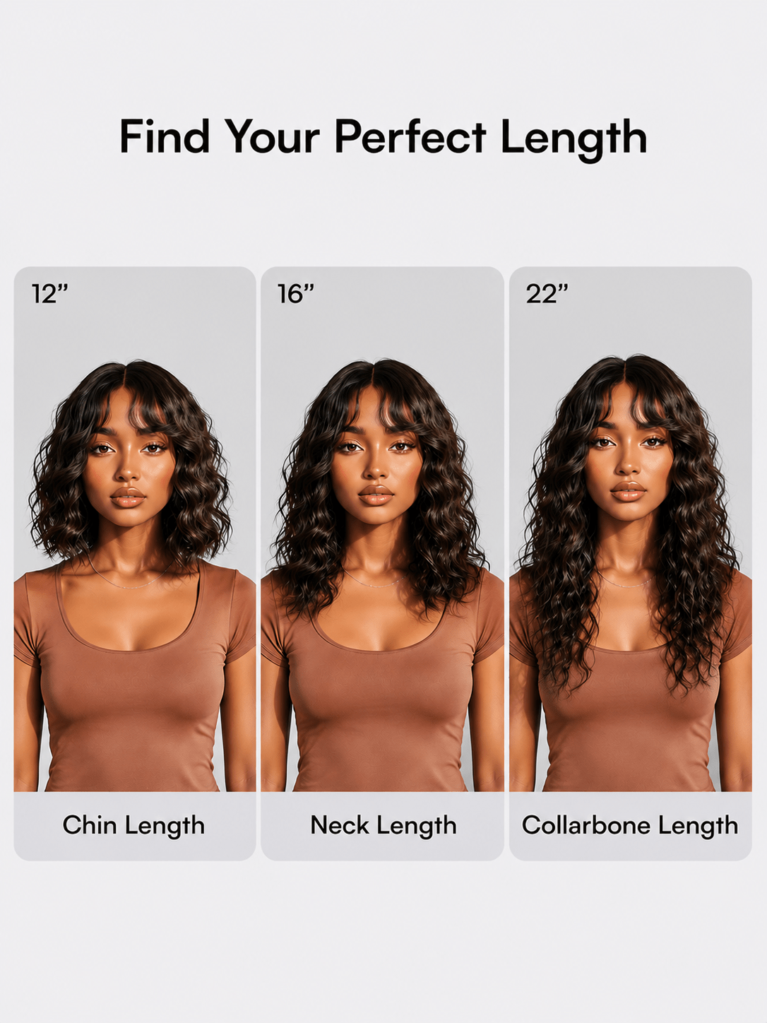 Wear and Go Wig Light Weight Body Wave Bangs Wig Real Human Hair