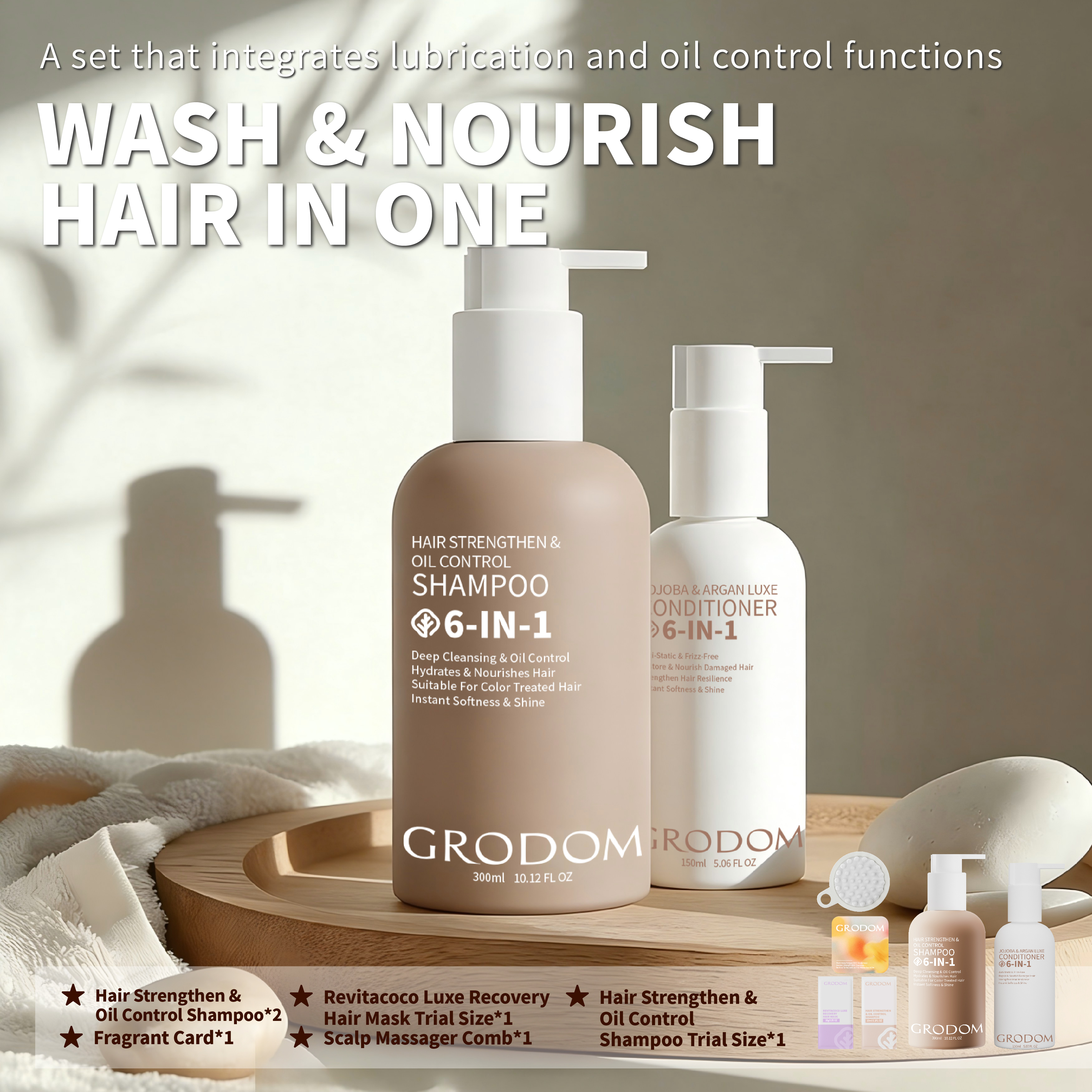 6-in-1 Amino Acid Shampoo & Conditioner Set
