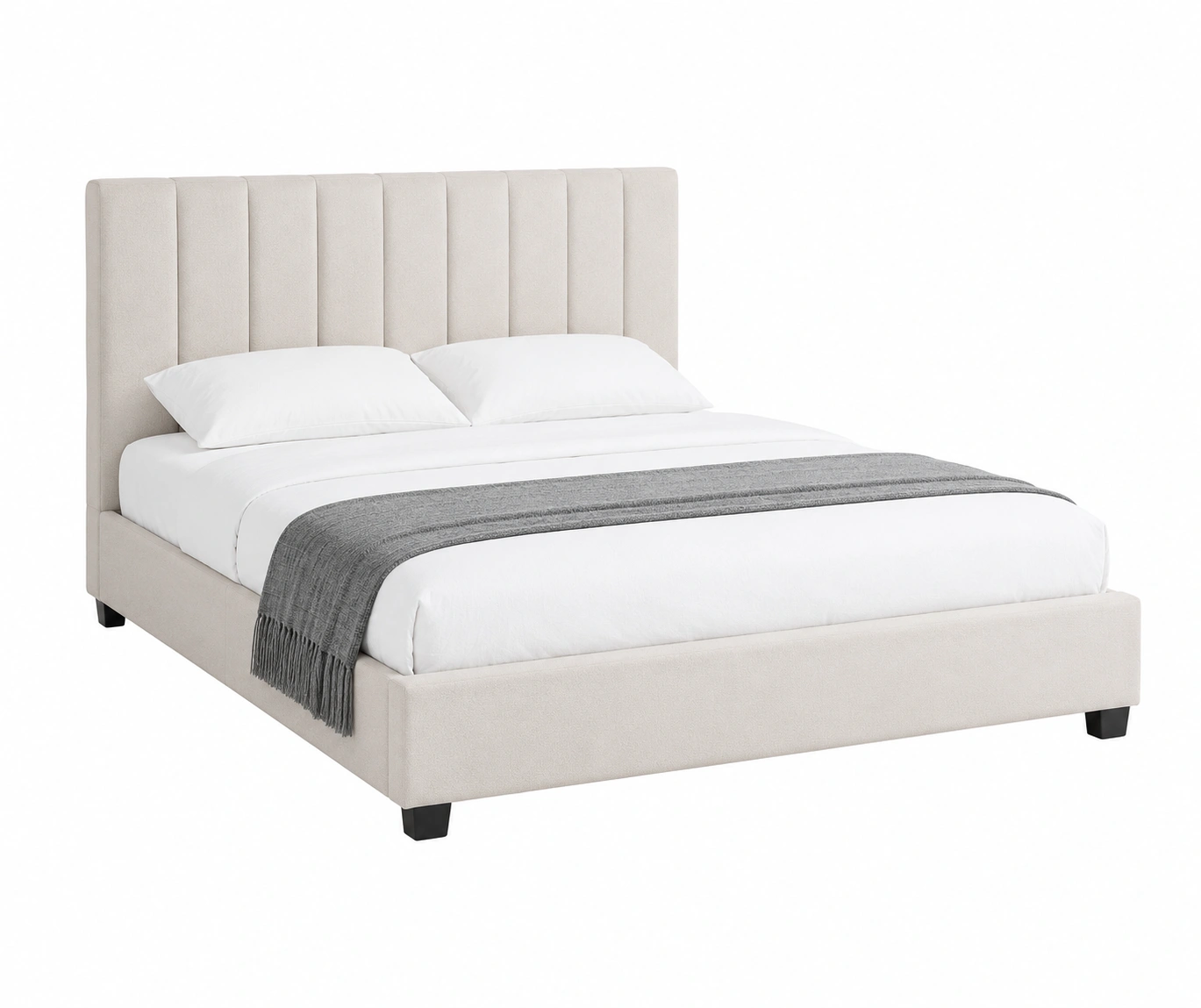 Cama escandinava con cabecera acolchada-hemboria