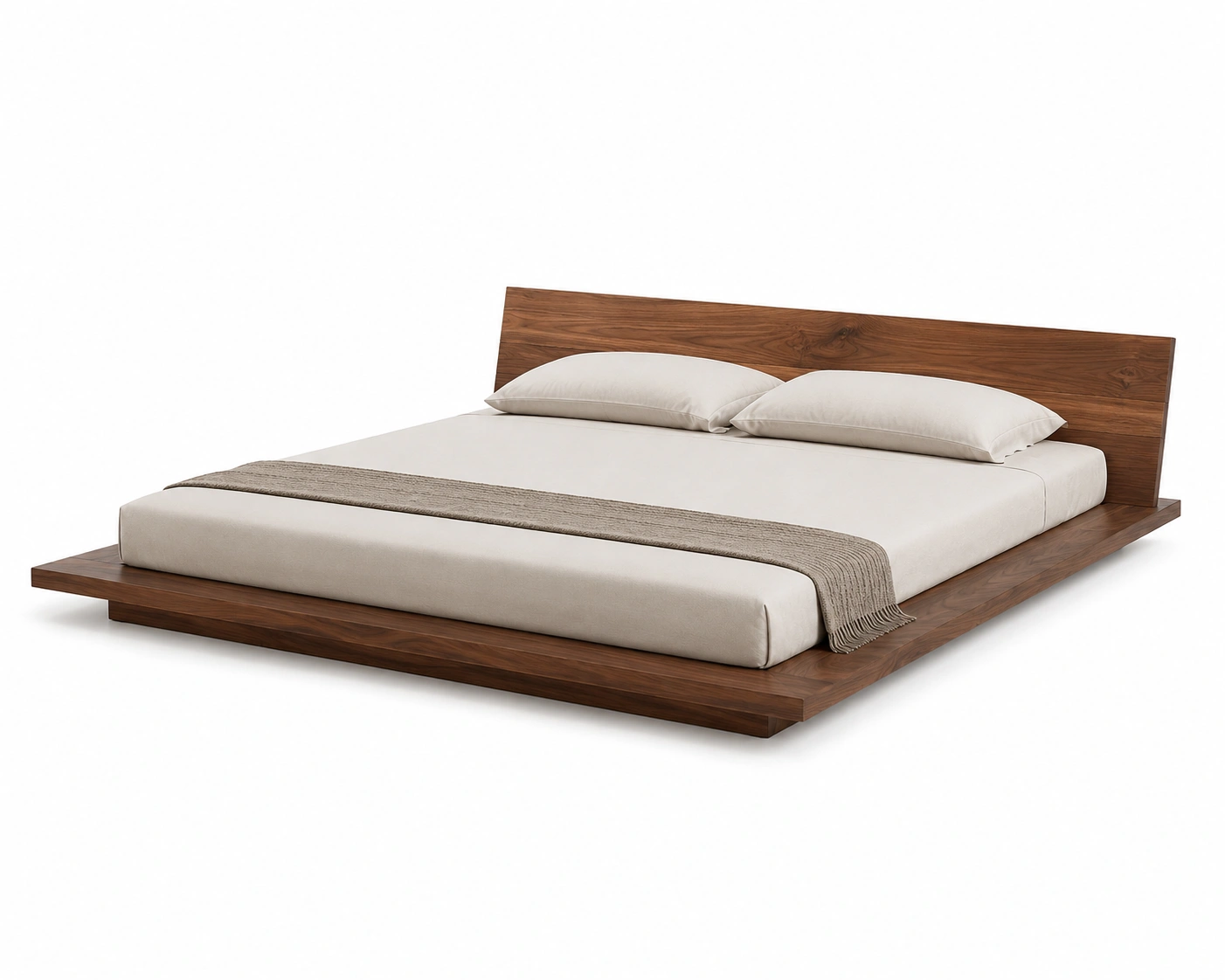 Cama de metal negra con plataforma minimalista-hemboria