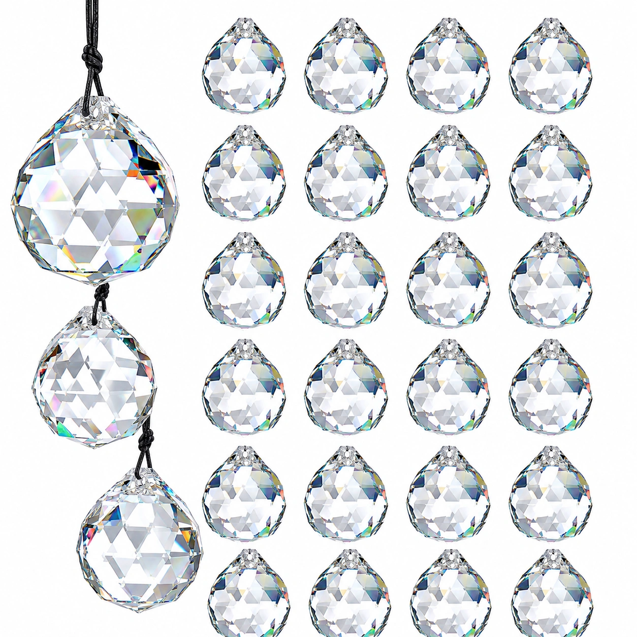 Set de colgantes prismáticos de cristal