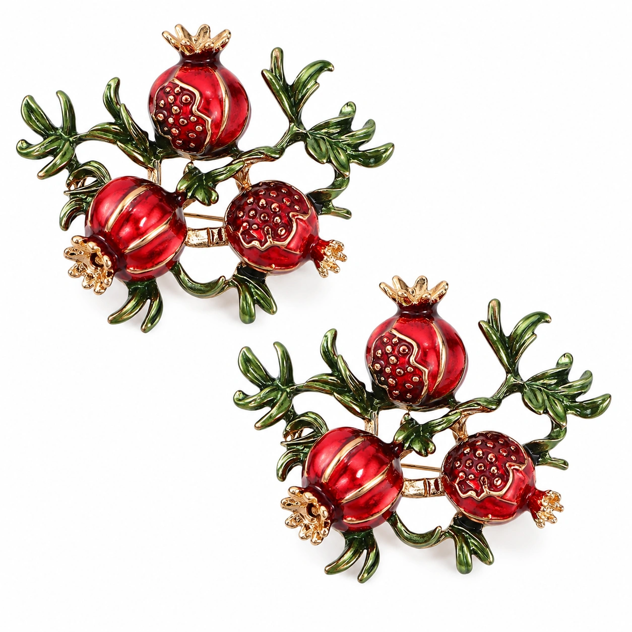 Broche Decorativo Granada Roja