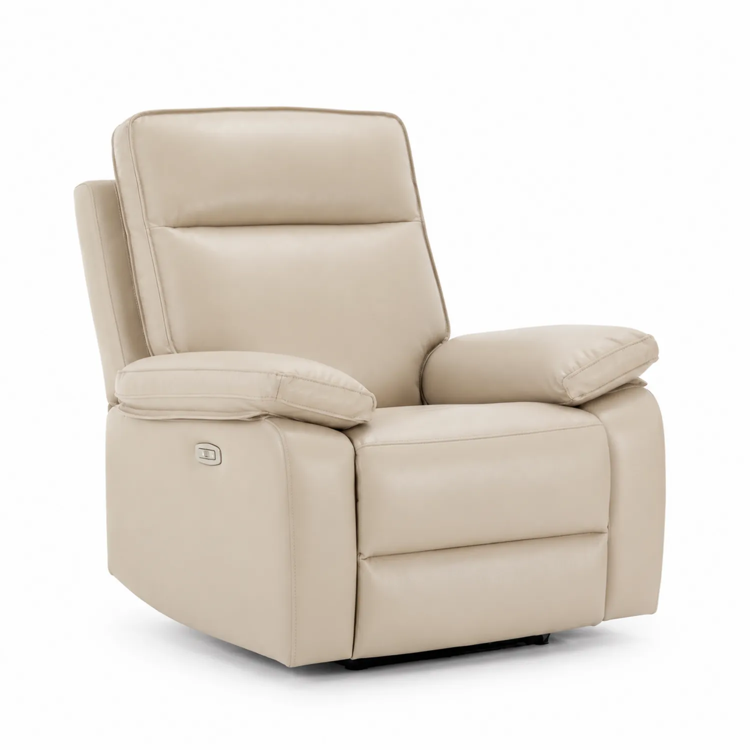 Fauteuil inclinable électrique en cuir synthétique Beige-Hearthlyeu