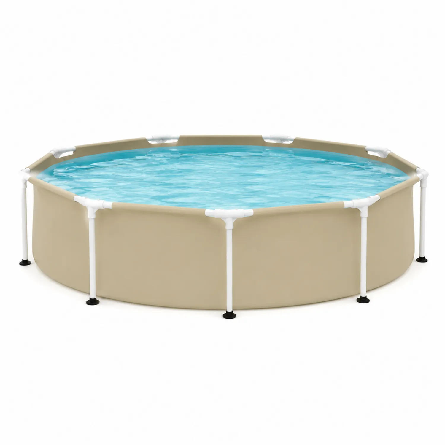 Piscine ronde en PVC et acier, 350x90 cm-Hearthlyeu