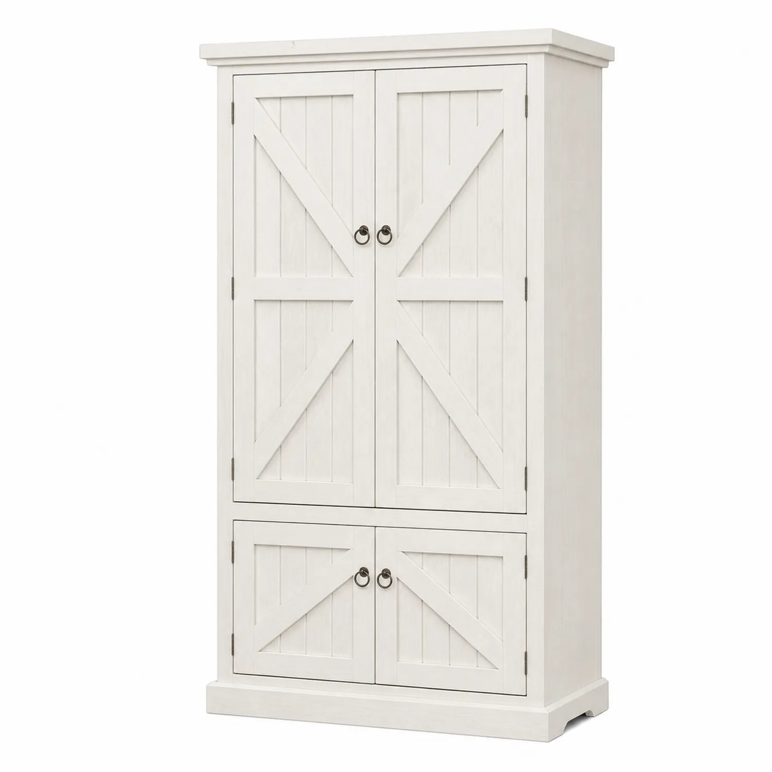 Armoire en bois à 4 portes Blanc 180x90x40 cm-Hearthlyeu