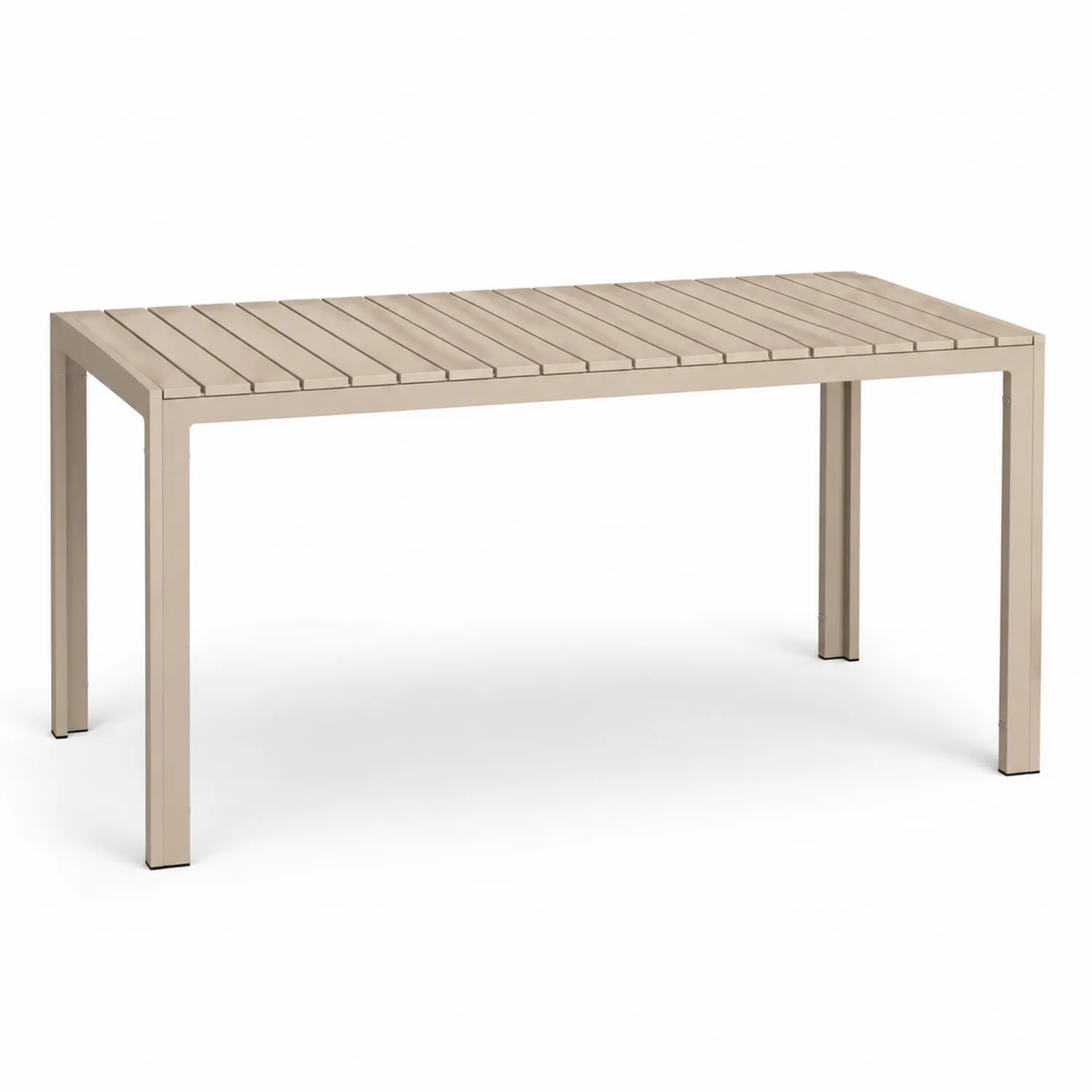 Table rectangulaire en aluminium Beige pour extérieur 150x90x75 cm-Hearthlyeu