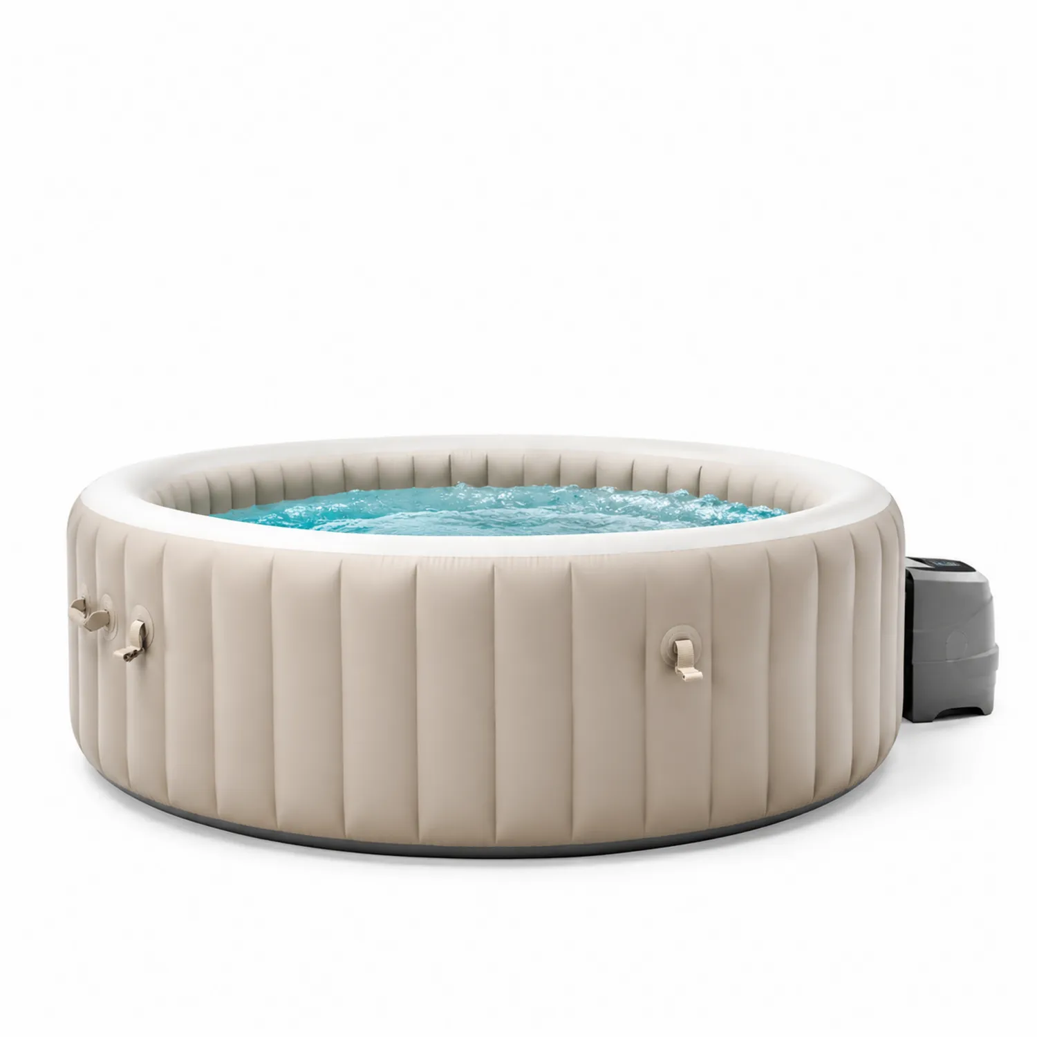 Bain à remous gonflable rond - PVC beige - Ø196 cm x 71 cm-Hearthlyeu