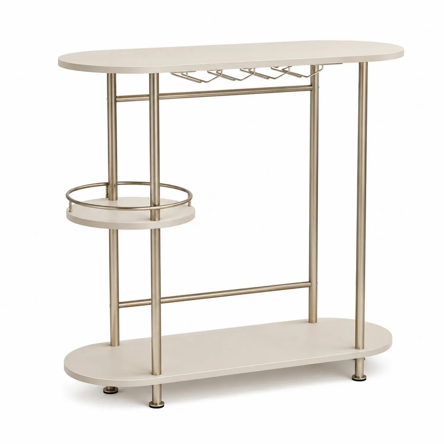 Bar en métal et MDF beige avec supports-Hearthlyeu