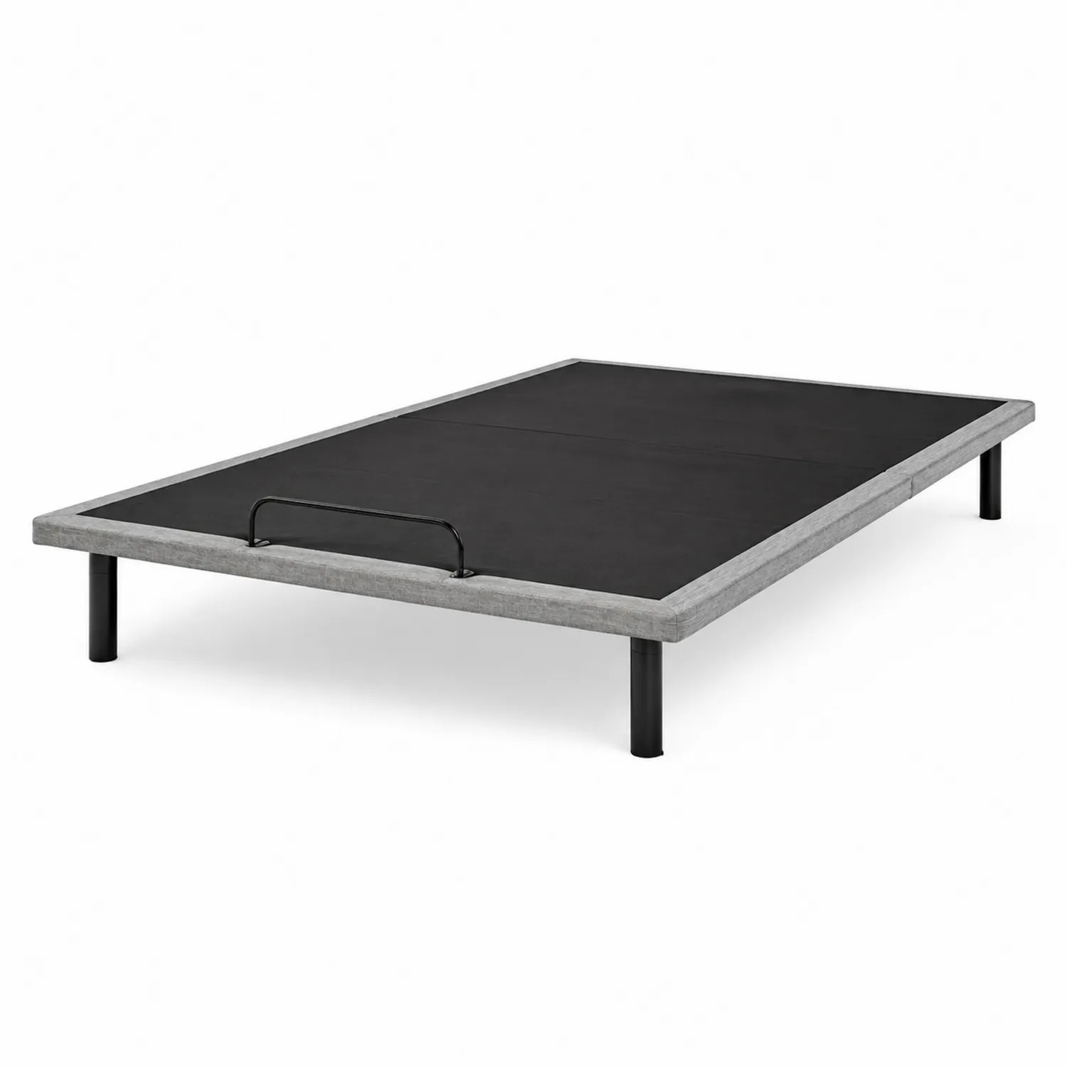 Cadre de Lit en Métal et Tissu Gris et Noir 200x150 cm-Hearthlyeu
