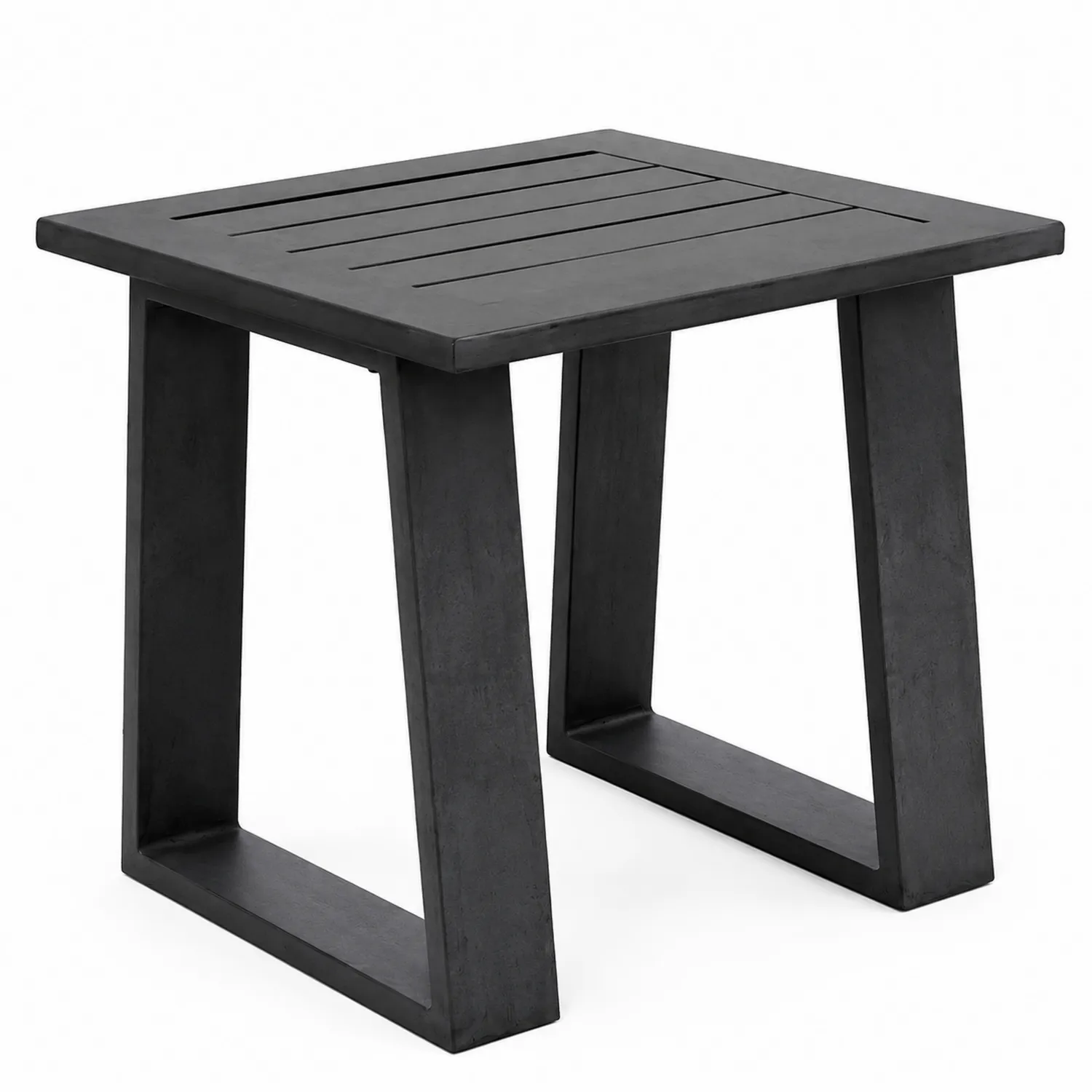 Table d'appoint carrée en béton noir-Hearthlyeu