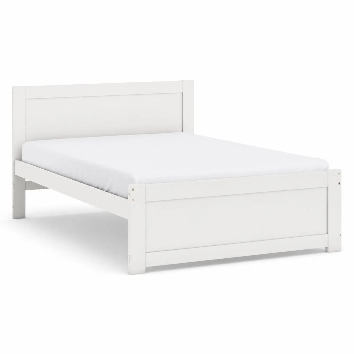Lit double en bois massif Blanc 200x160 cm-Hearthlyeu