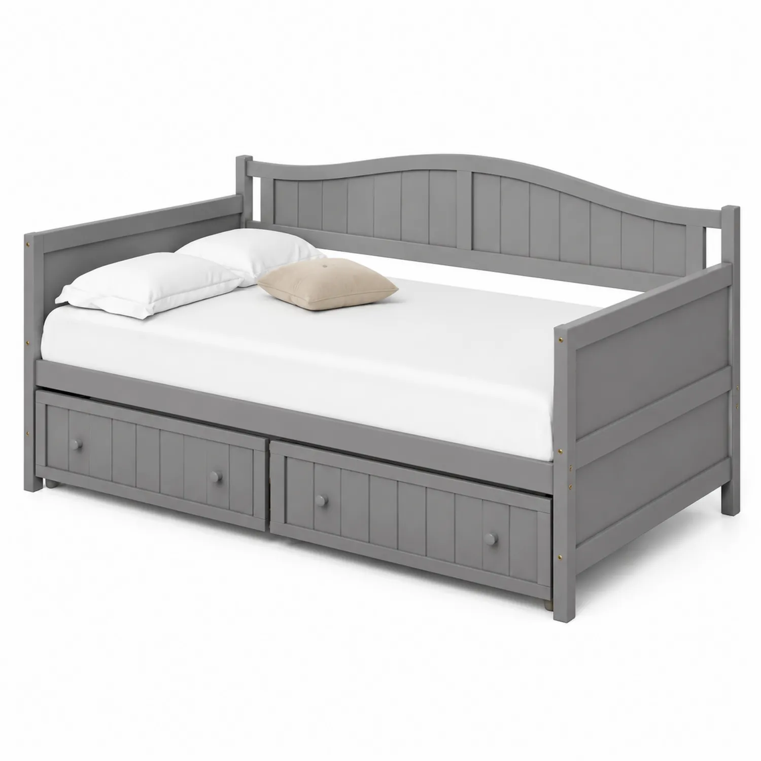 Lit en Bois avec Rangement Gris 200x90 cm-Hearthlyeu