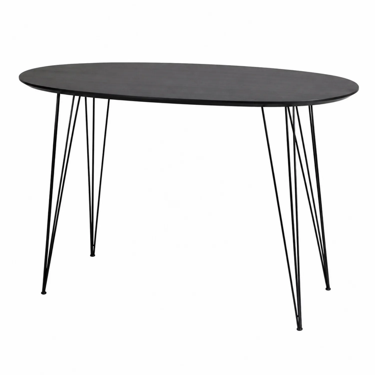 Table console ovale en bois et métal noir 120x60x75 cm-Hearthlyeu