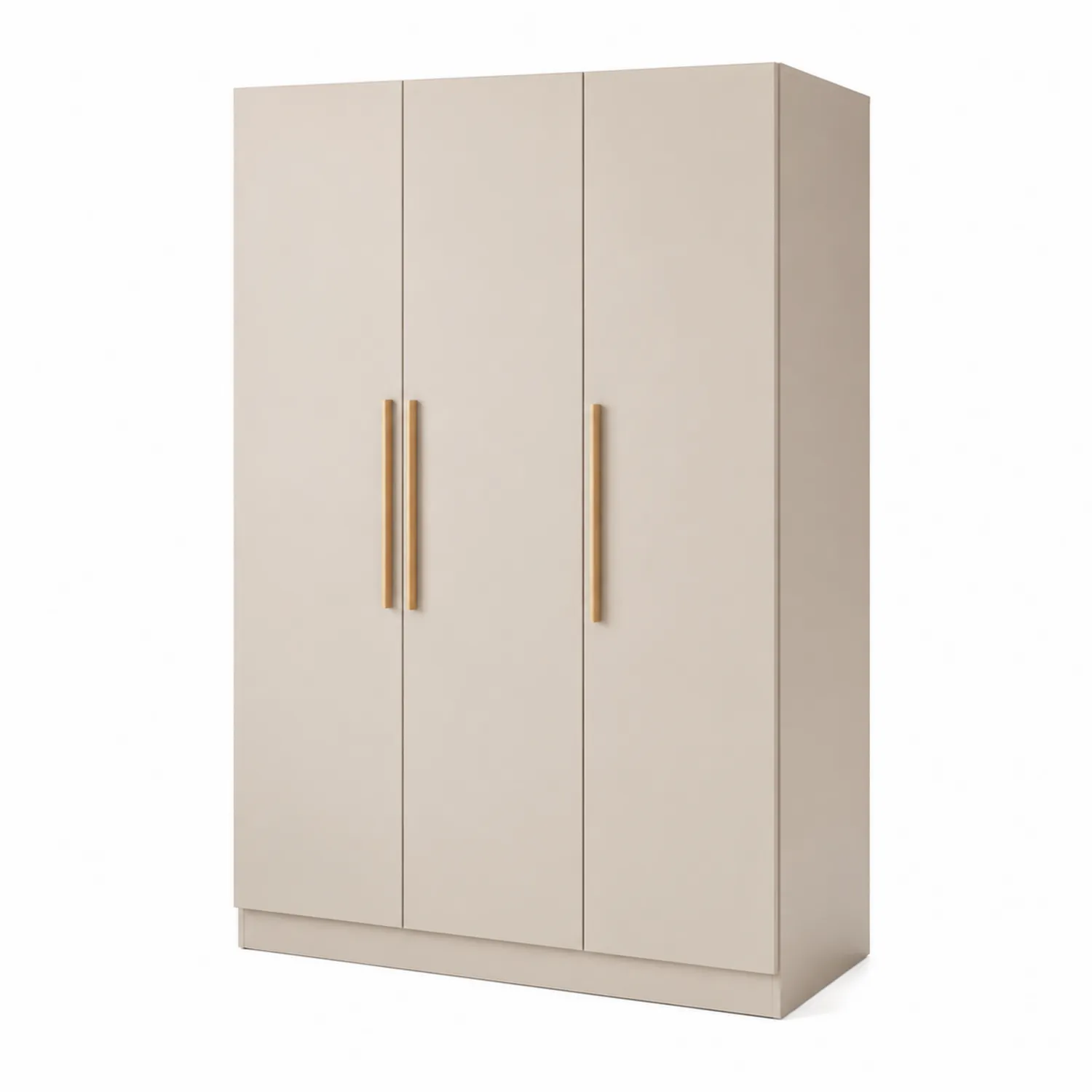 Armoire 3 portes en MDF avec poignées en Bois Beige-Hearthlyeu