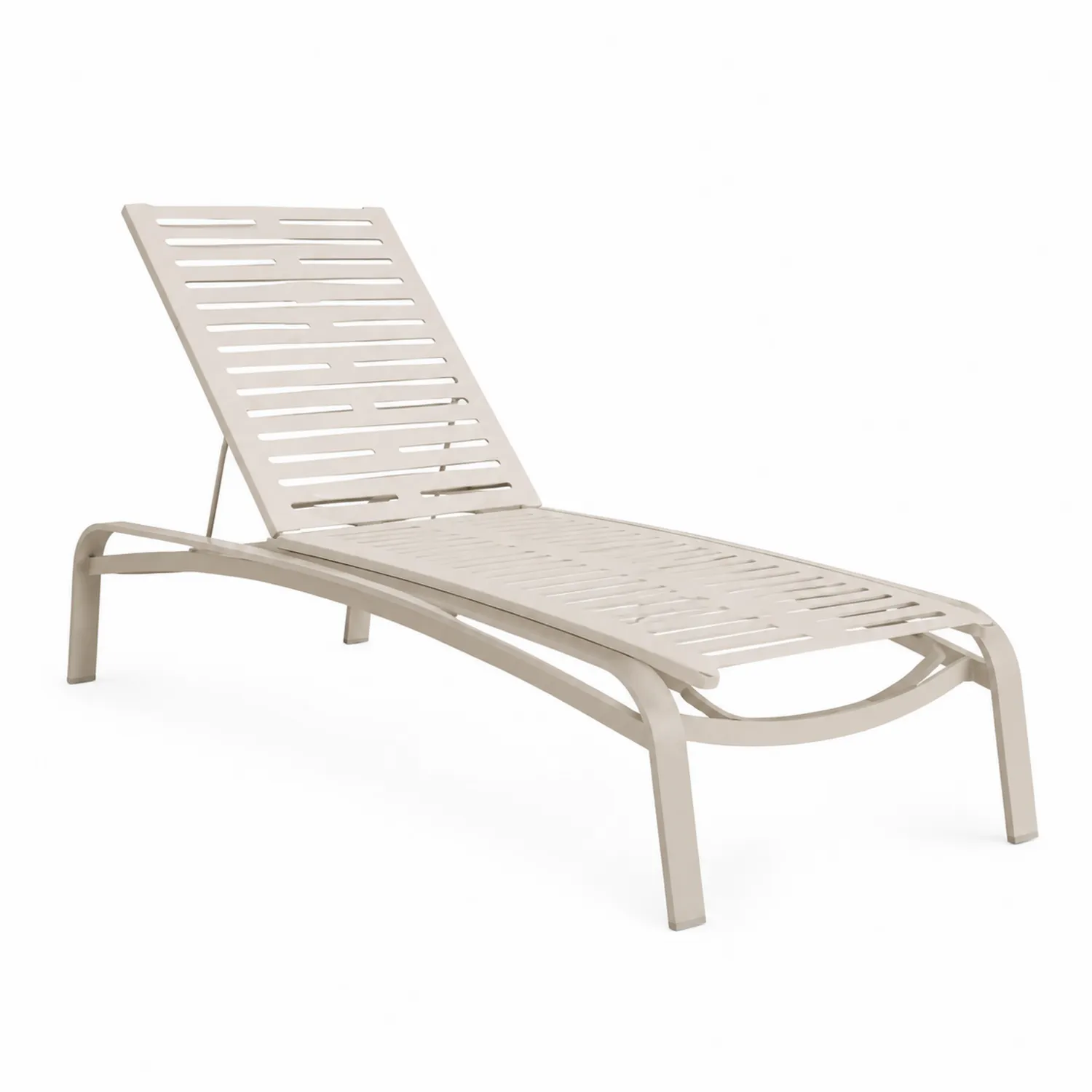 Chaise longue en aluminium beige réglable extérieure-Hearthlyeu