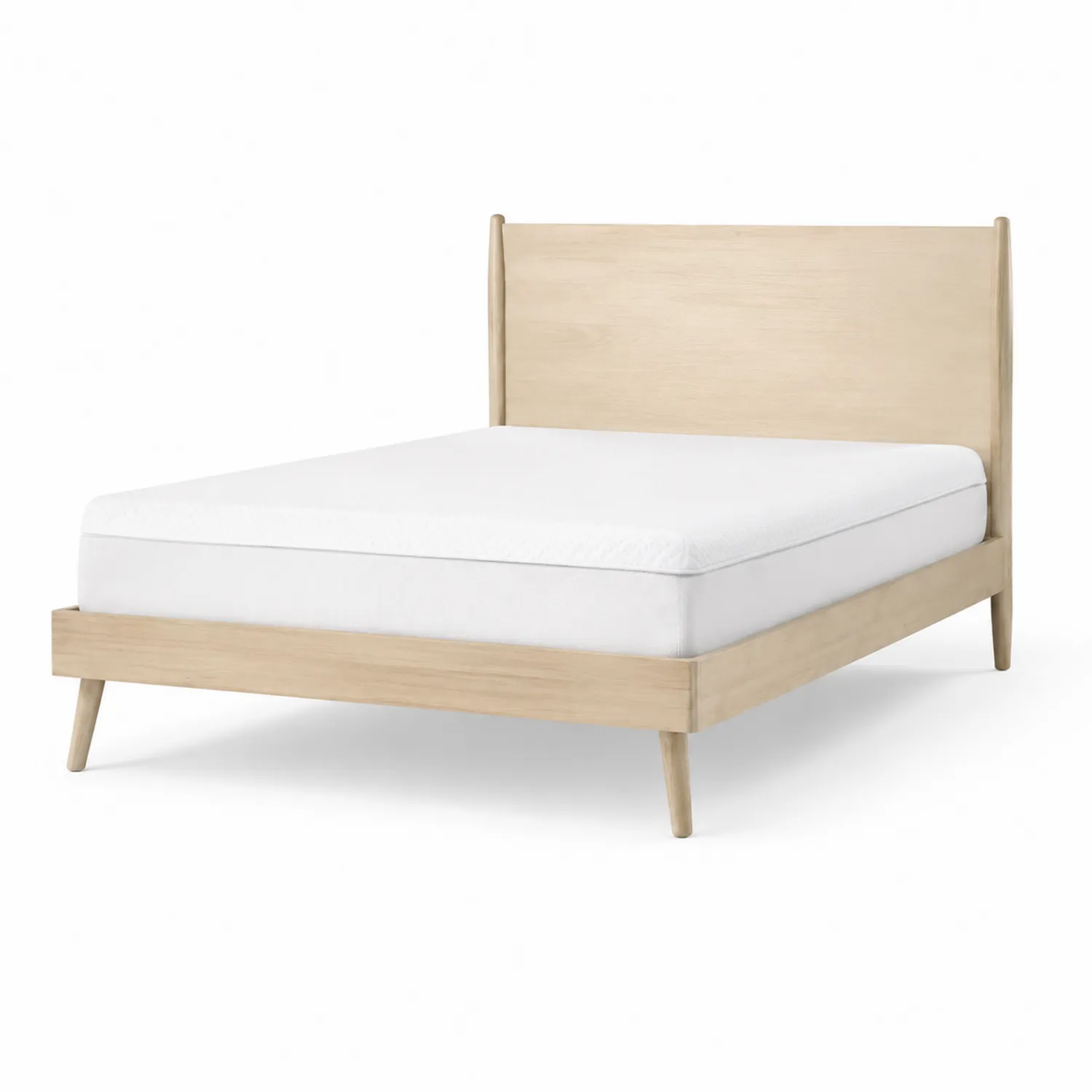 Lit double en bois avec matelas en mousse 200x160 cm-Hearthlyeu