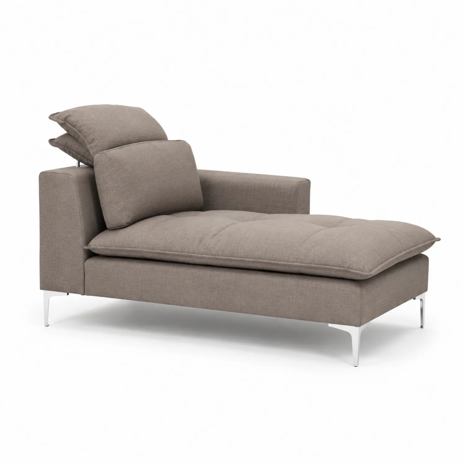 Chaise longue en tissu avec pieds en métal-Hearthlyeu