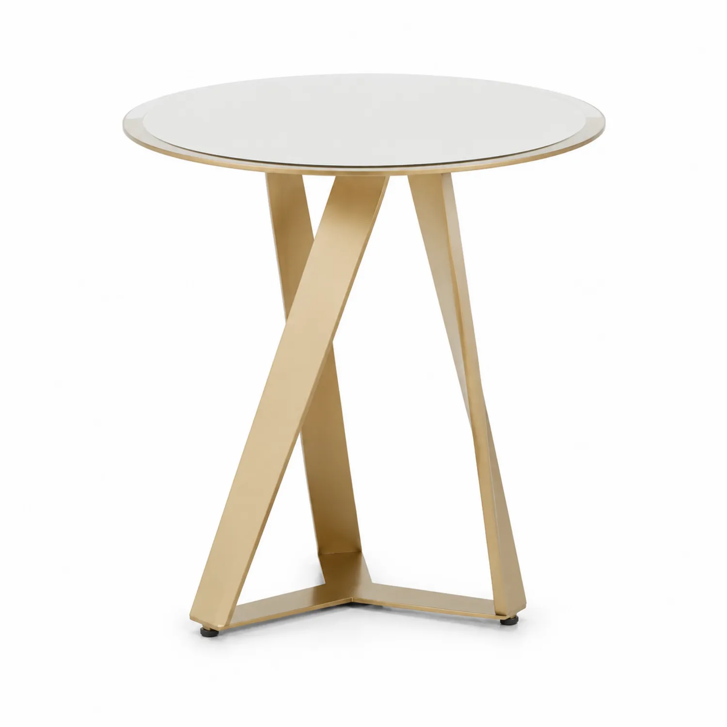 Table d'appoint ronde en métal et verre trempé Ø50 cm-Hearthlyeu